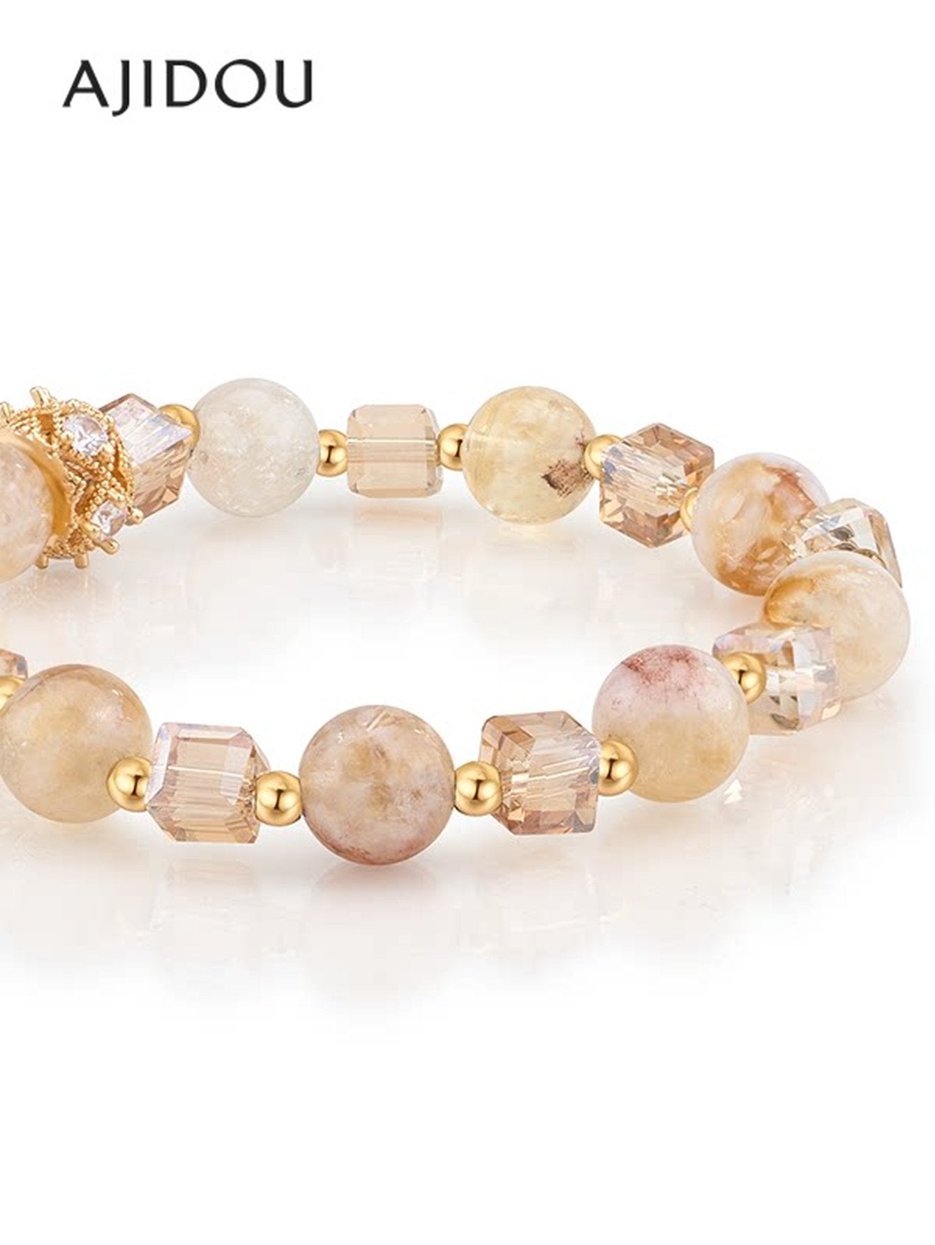 Elegant Crystal Beaded Charm Bracelet