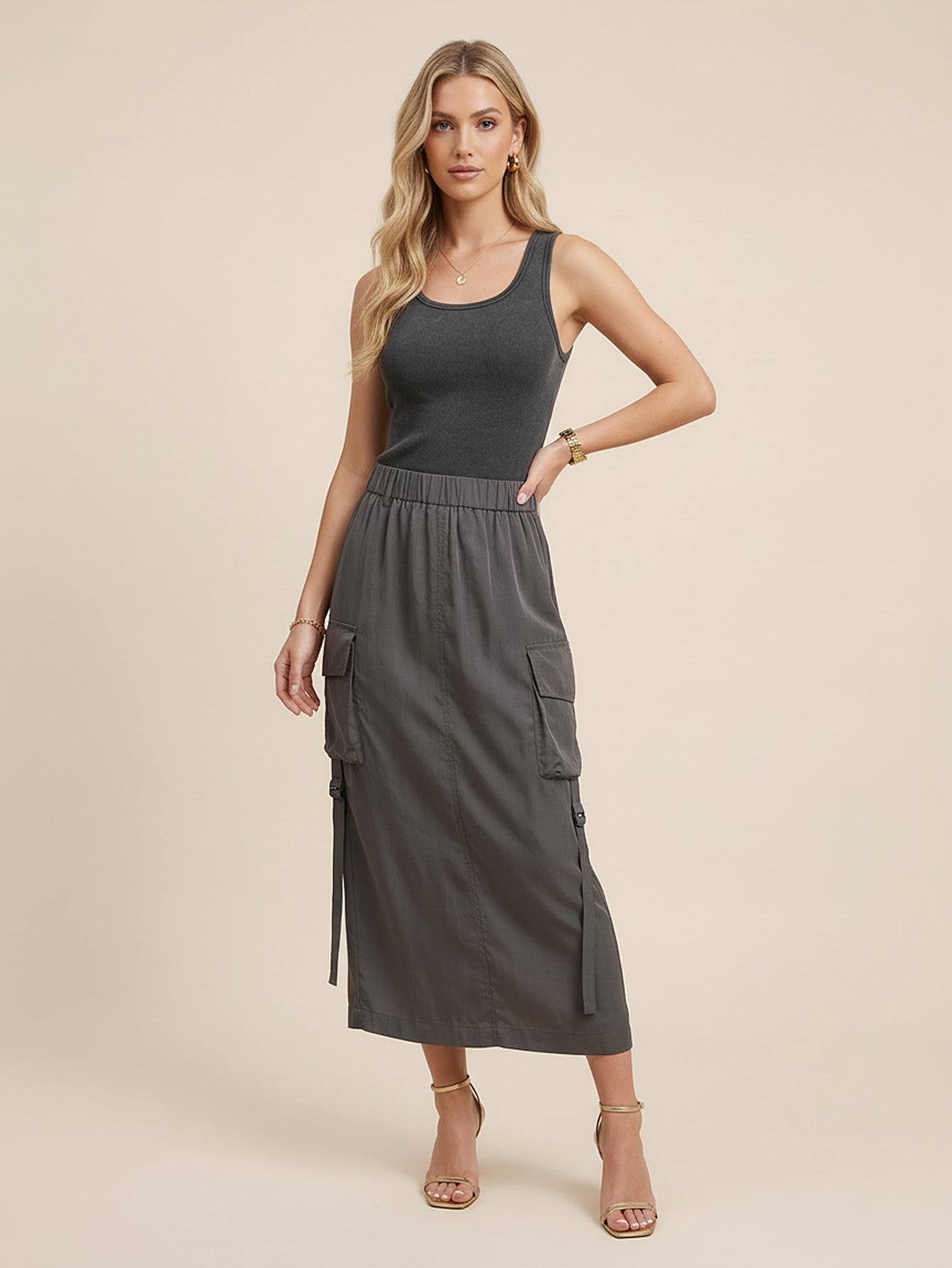 Paneled Detail Tank Dress