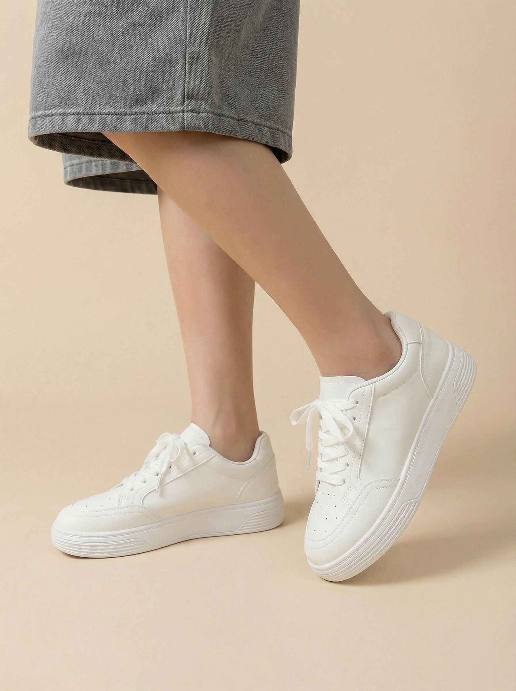 Breathable Platform Minimalist Casual Shoes-White