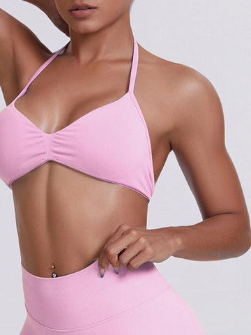 Seamless Halter Neck Sports Bra