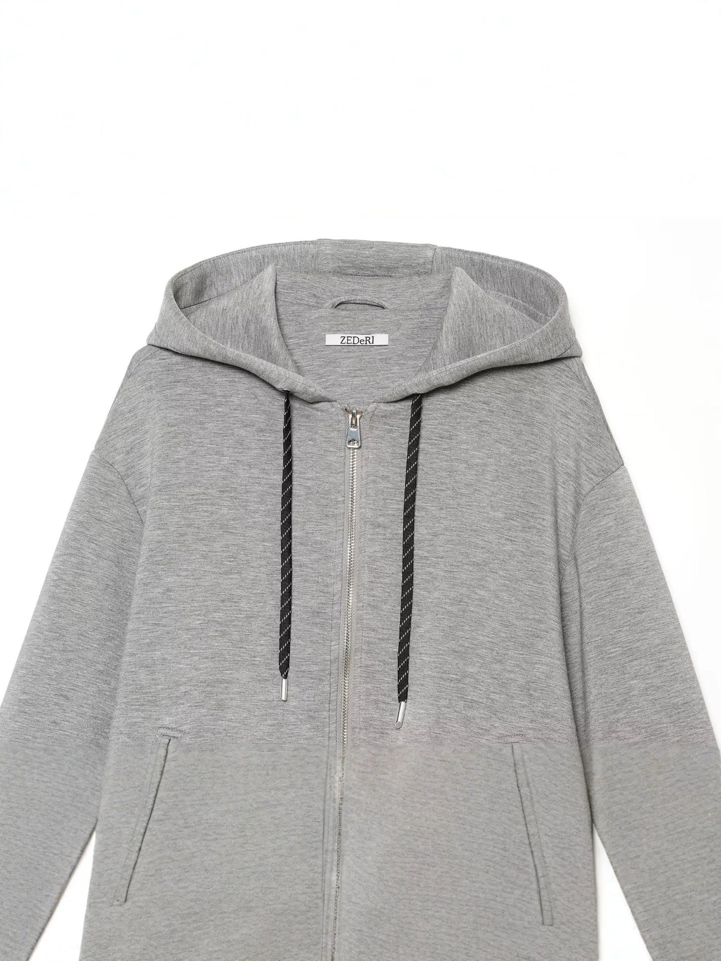 Oversized Cropped Zip Up Hoodie