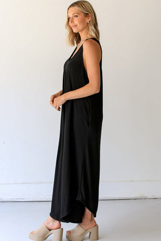 V Neck Flared Leg Jumpsuit