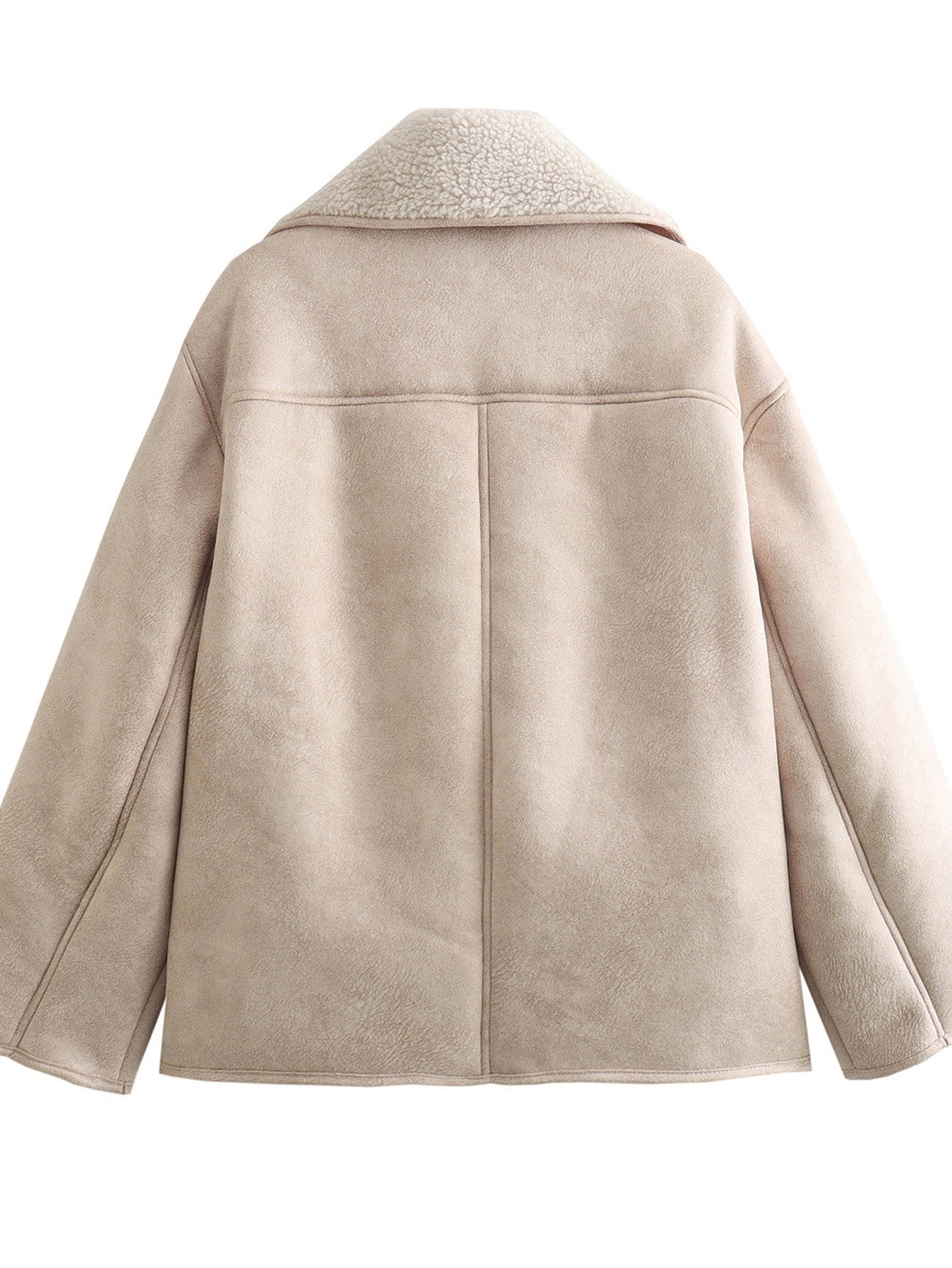 Cozy Faux Suede Sherpa Coat