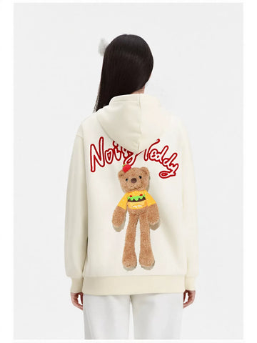 Cute Teddy Bear Graphic Hooded Jacket