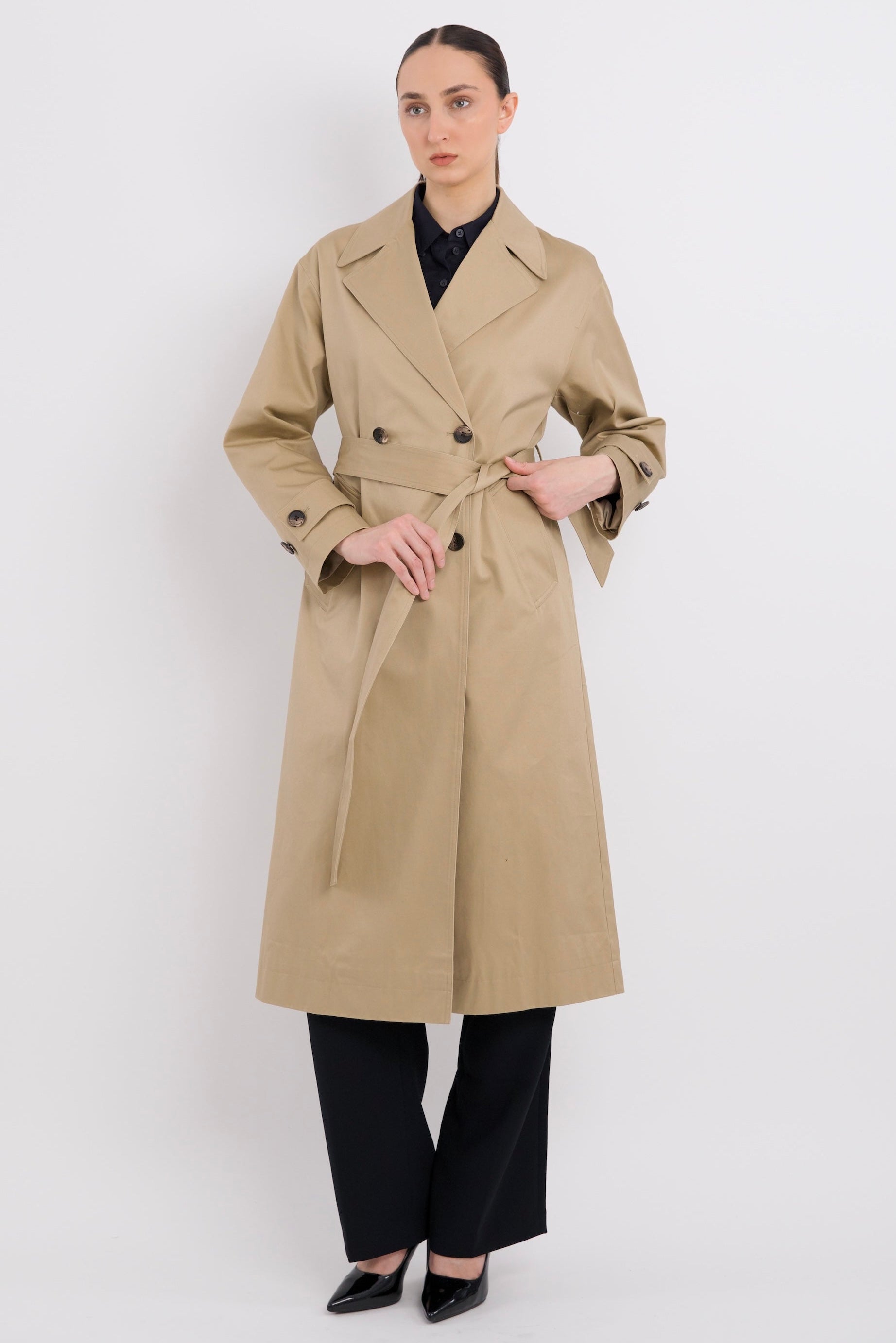Classic Double Breasted Trench Coat