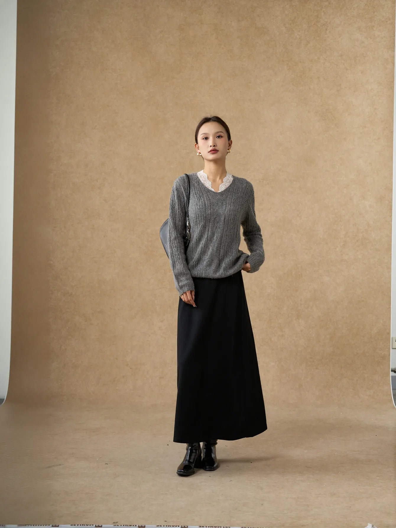 Cozy Textured V Neck Sweater