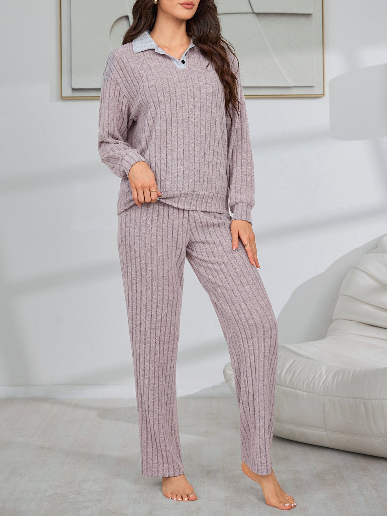 Cozy Ribbed Knit Lounge Set