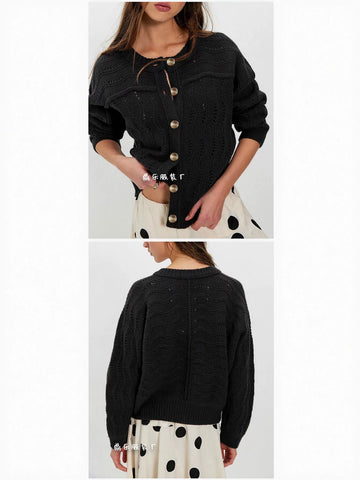 Textured Button Down Knit Cardigan