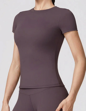 Elastic Material Slim Fit Athletic T-Shirt