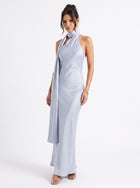 Satin Halter Neck Midi Dress