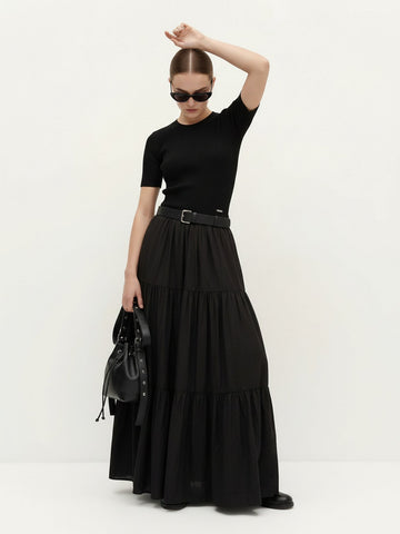 Paneled Maxi Length Dress