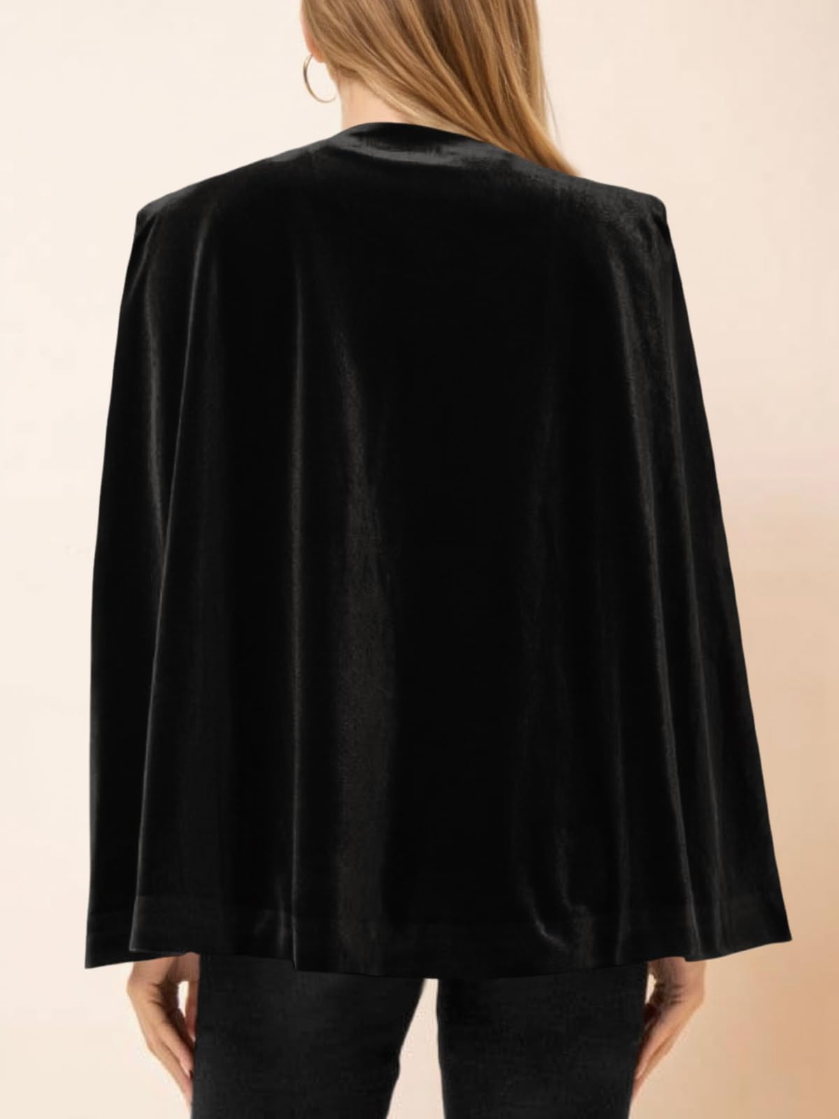 Elegant Velvet Cape Blazer Jacket
