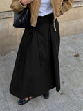 High Waisted Pleated Maxi Skirt