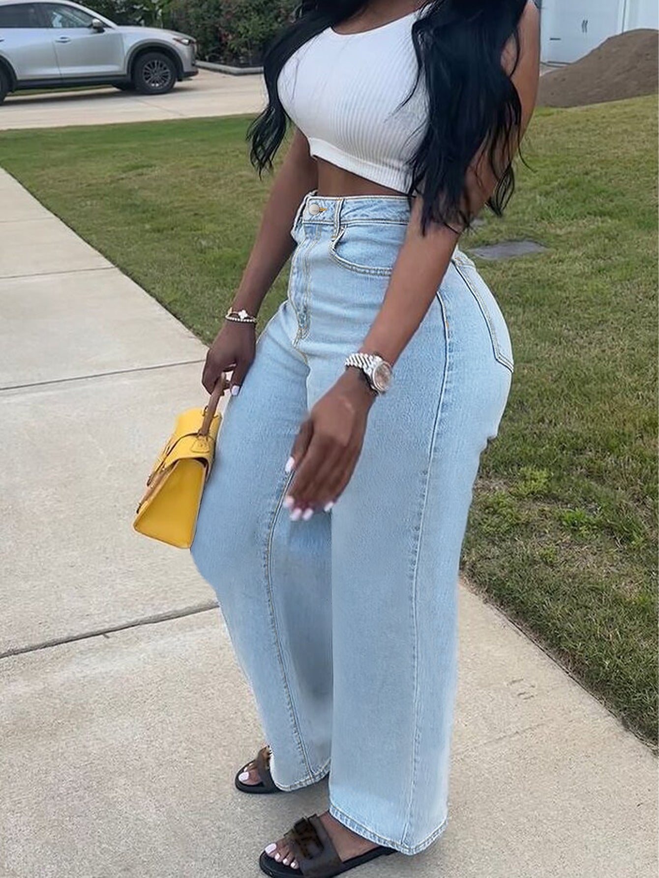 High Waisted Wide Leg Jeans
