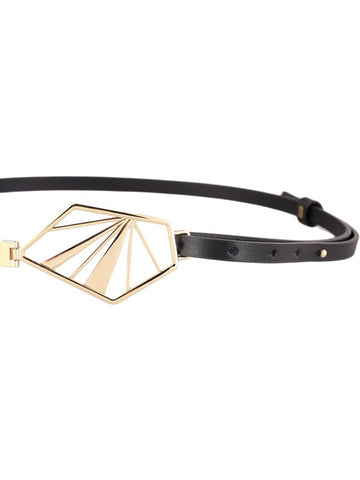 Elegant Gold Geometric Skinny Belt