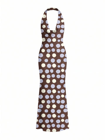 Tinatini Kvinikadze's Polka Dot Print Midi Dress