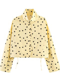 Polka Dot Cropped Jacket Shorts Set