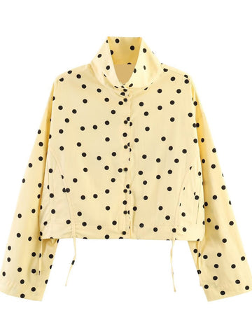 Polka Dot Cropped Jacket Shorts Set
