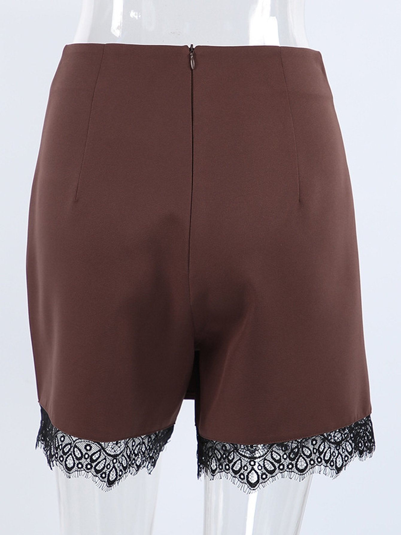 High Waisted Lace Trim Skort