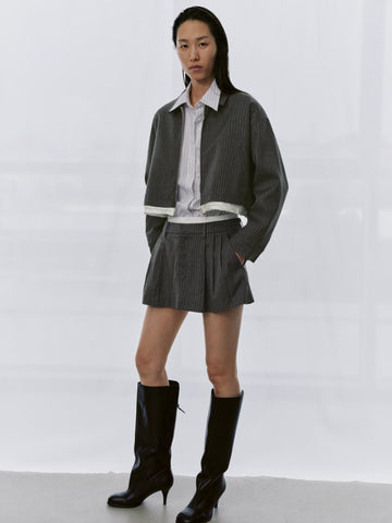 Urban Revivo 2 In 1 Striped Pleated Mini Skirts