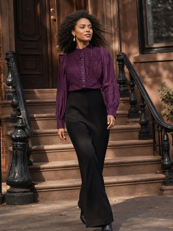 Victorian Ruffled Button Up Blouse