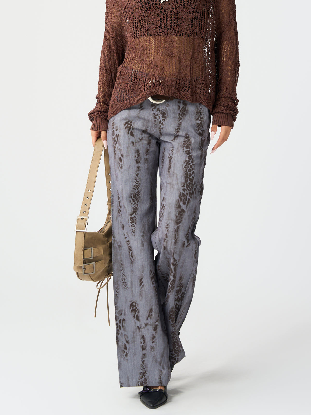 High Waisted Animal Print Trousers