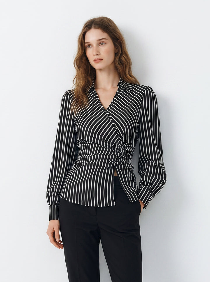 Slim Fit Striped Button Down Shirt
