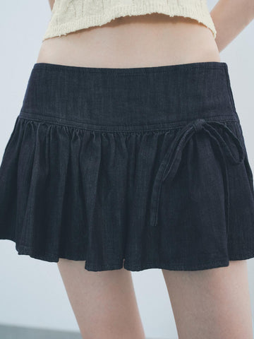 Urban Revivo Denim Mini Skirts-Blue