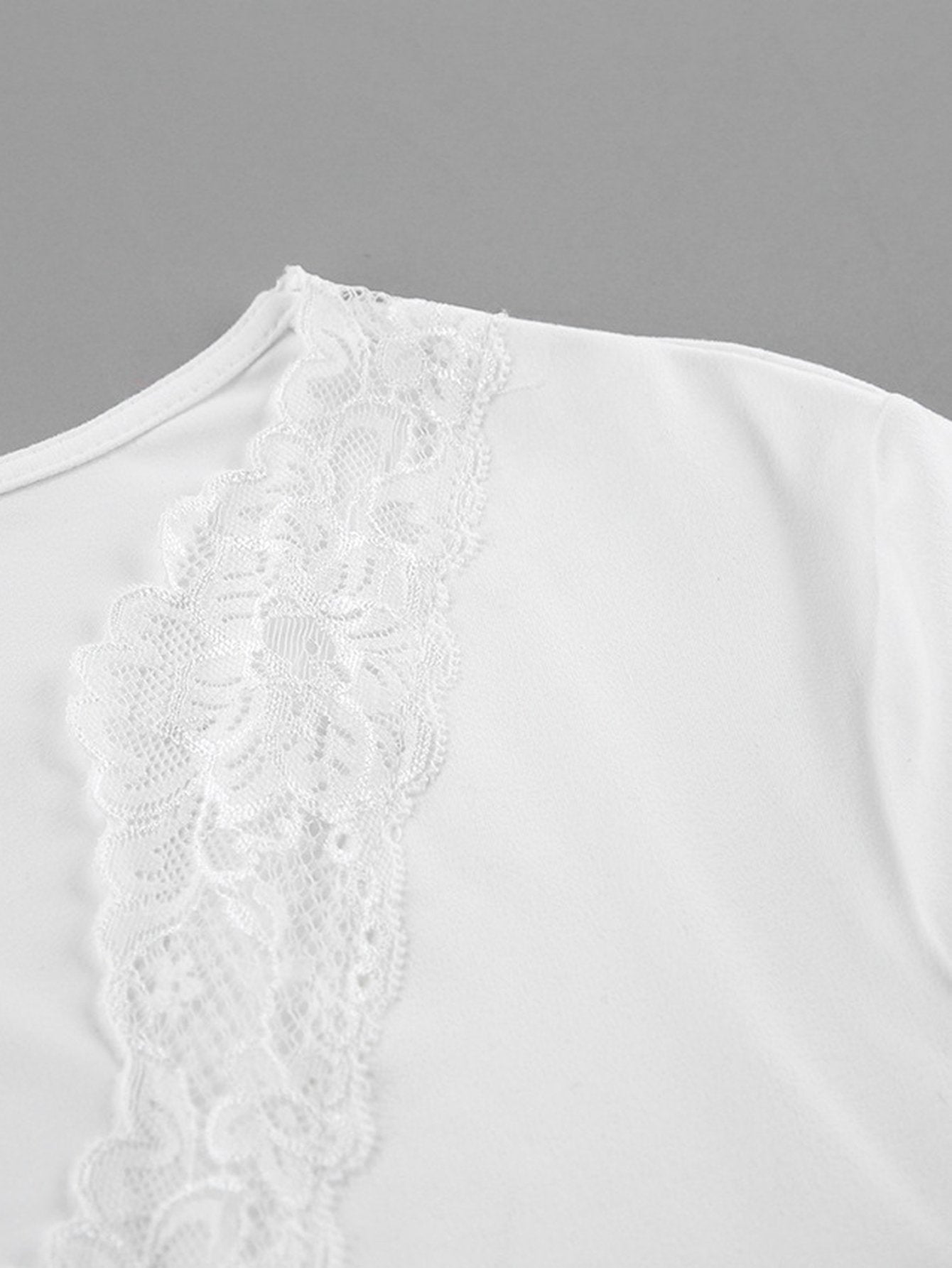 Lace Trimmed Ruched Maxi Dress