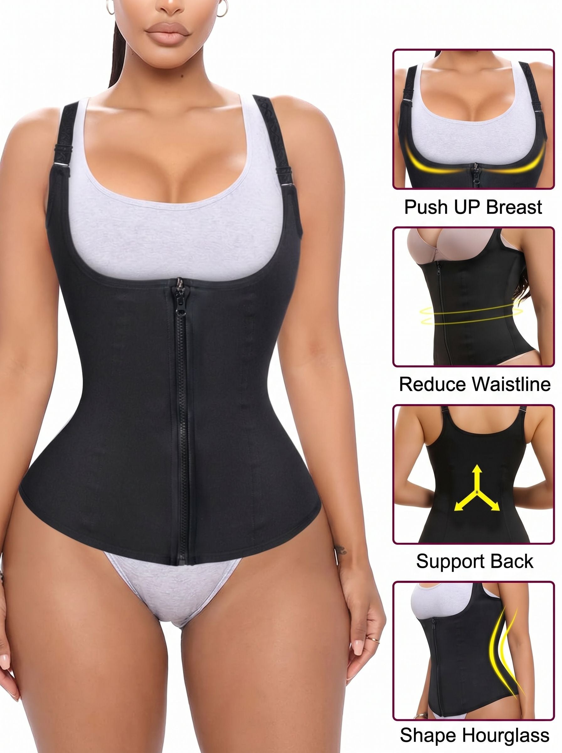 Tummy Control Zipper Waist Trainer Shapewear