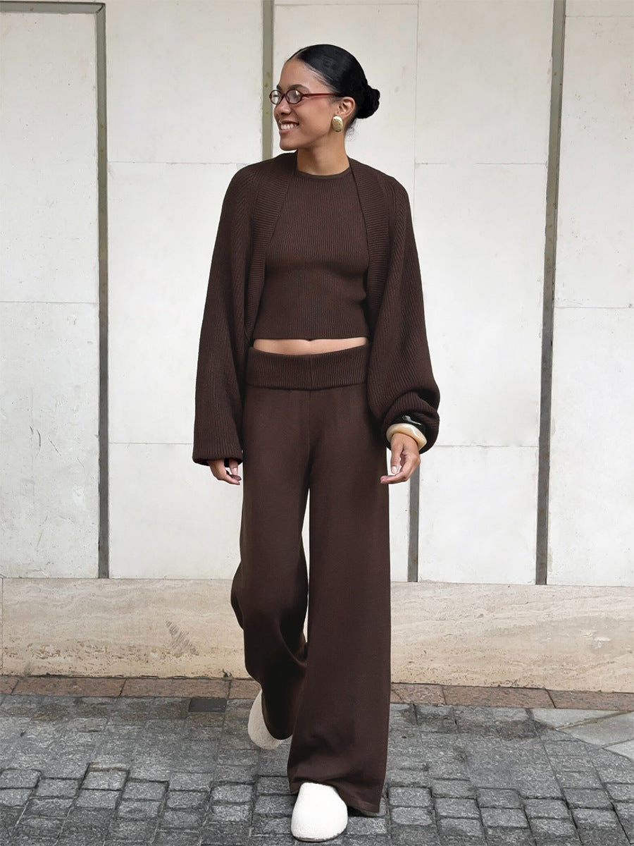 Cozy Sleeveless Crop Knit Set