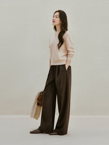 High Waisted Pleated Wide Leg Pants
