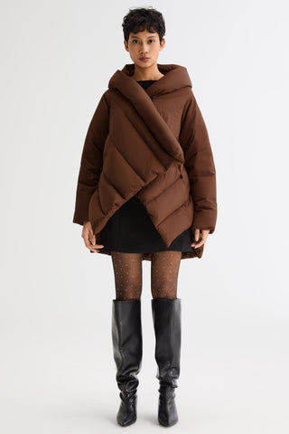 Oversized Quilted Wrap Puffer Jacket