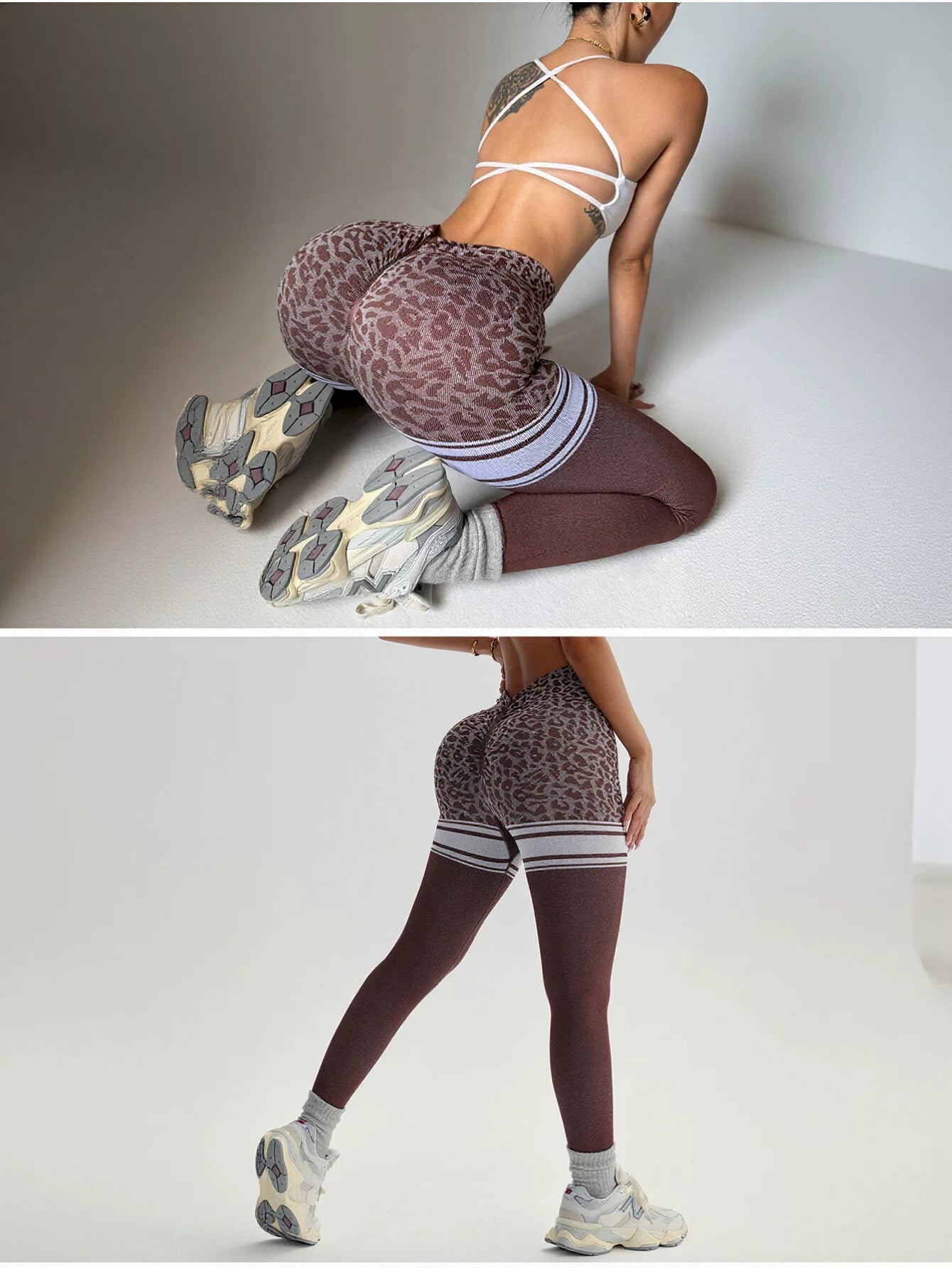 Seamless High Waisted Leopard Yoga Leggings