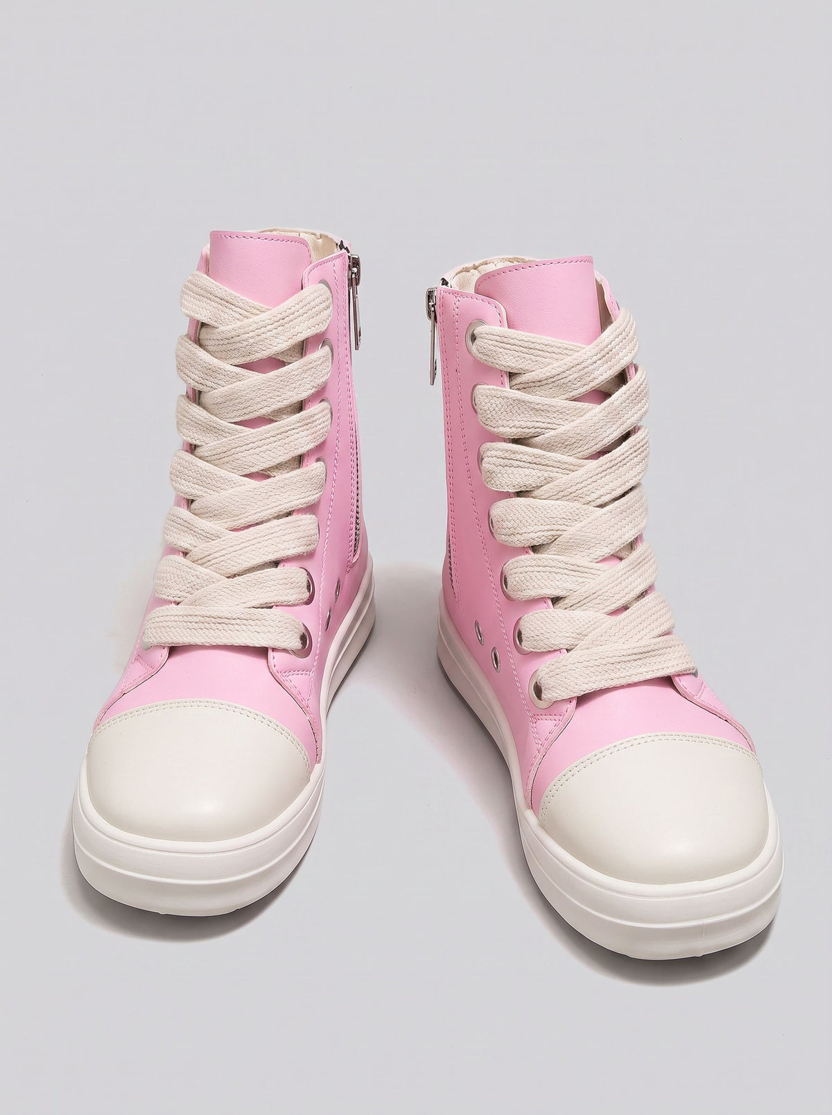 Pink High Top Zipper Sweet Sneakers
