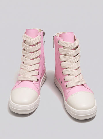 Pink High Top Zipper Sweet Sneakers