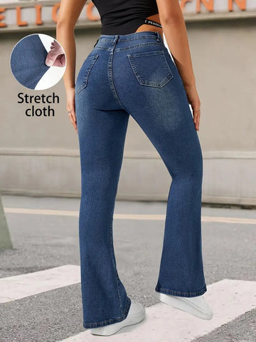 High Waisted Slim Flare Jeans
