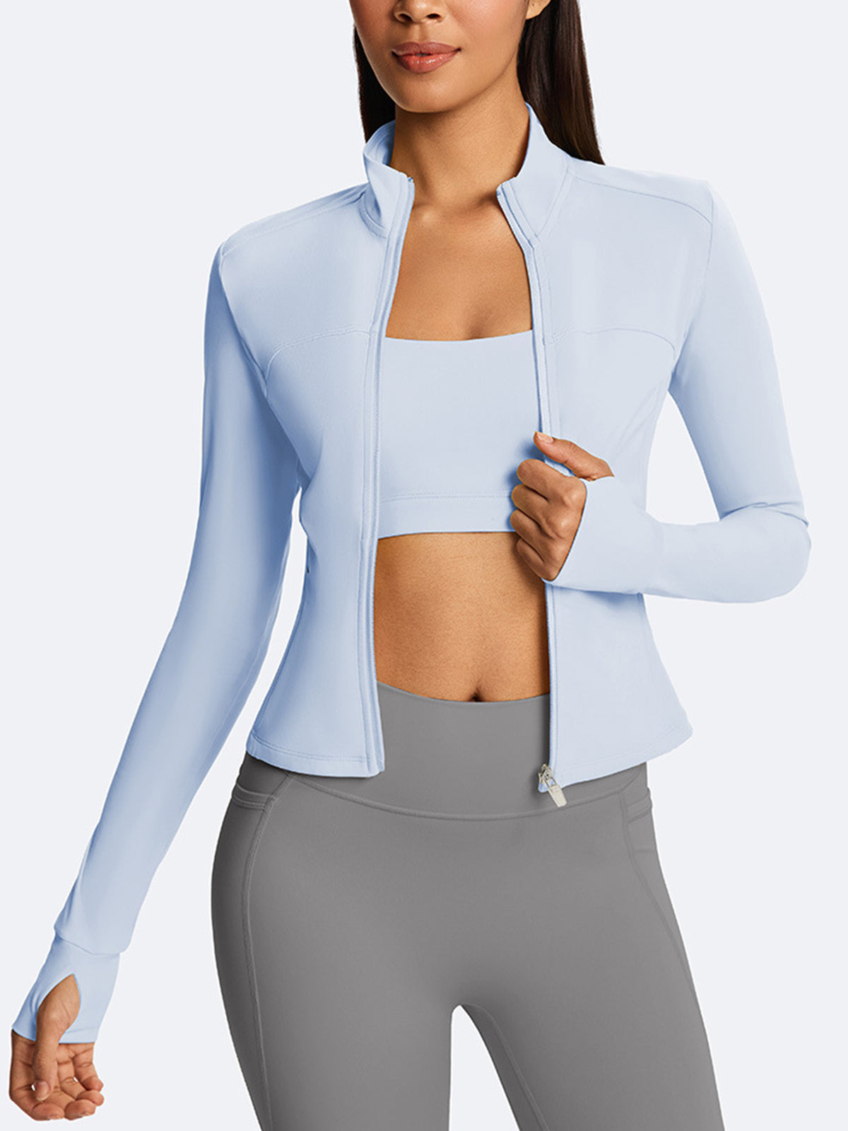 Slim Fit Thumbhole Yoga Jacket