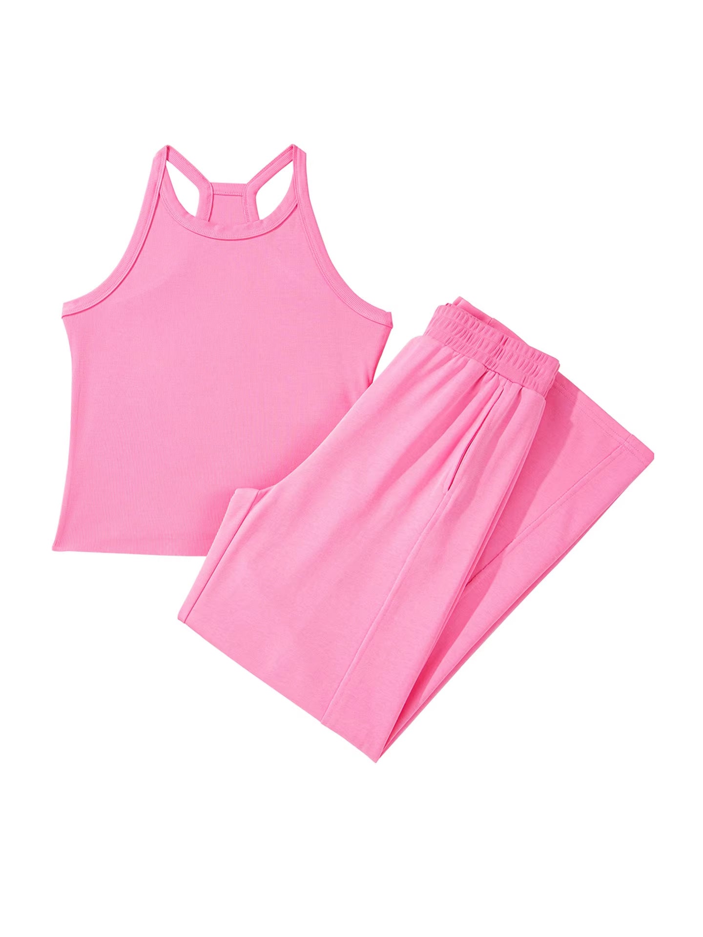 Sleeveless Wide Leg Chic Pant Set