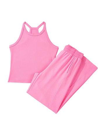 Sleeveless Wide Leg Chic Pant Set