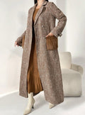 Faux Fur Pocket Textured Wool Coat