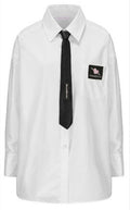 Oversized Preppy Graphic Button Down Shirt