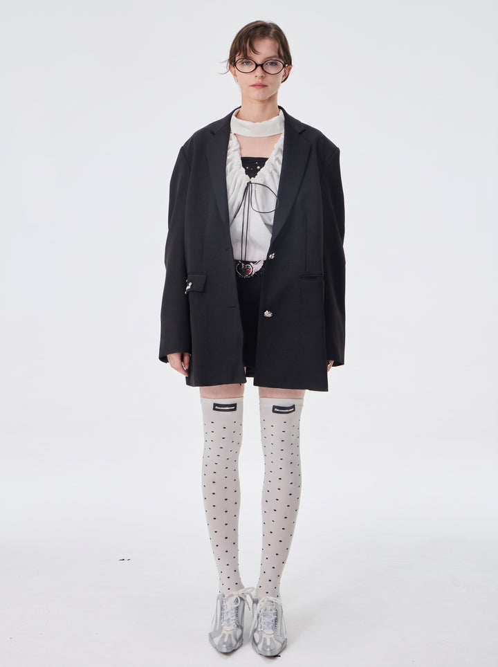 Oversized Relaxed Fit Black Blazer Jacket