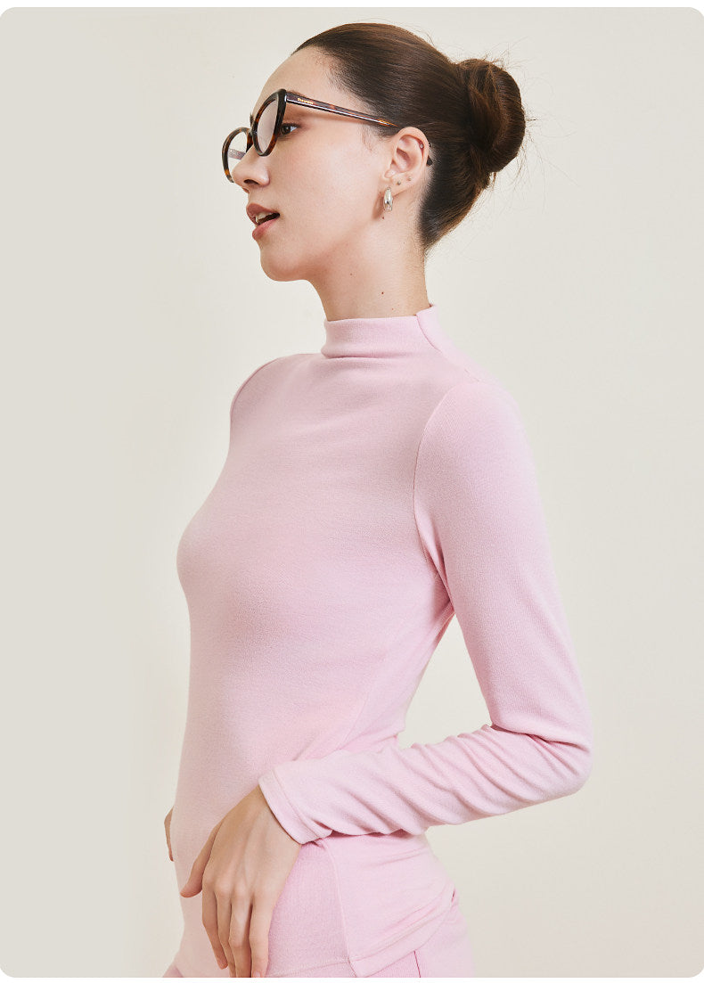 Soft Cozy Mock Neck Loungewear Tops