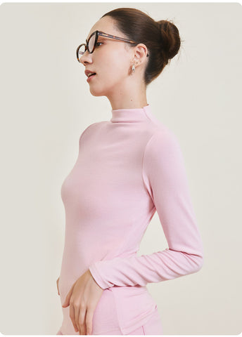Soft Cozy Mock Neck Loungewear Tops