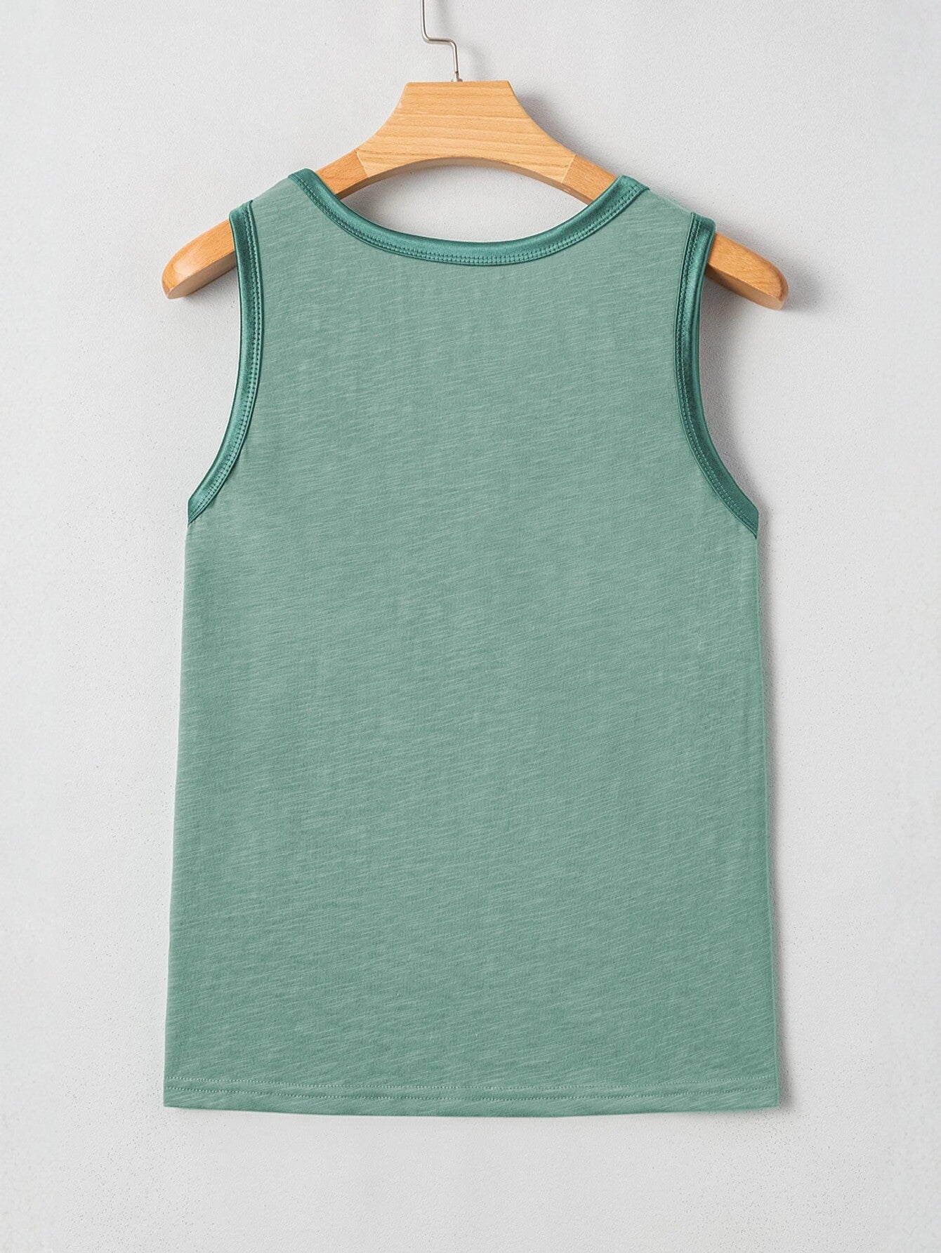 Sleeveless Contrast Trim Neckline Tank