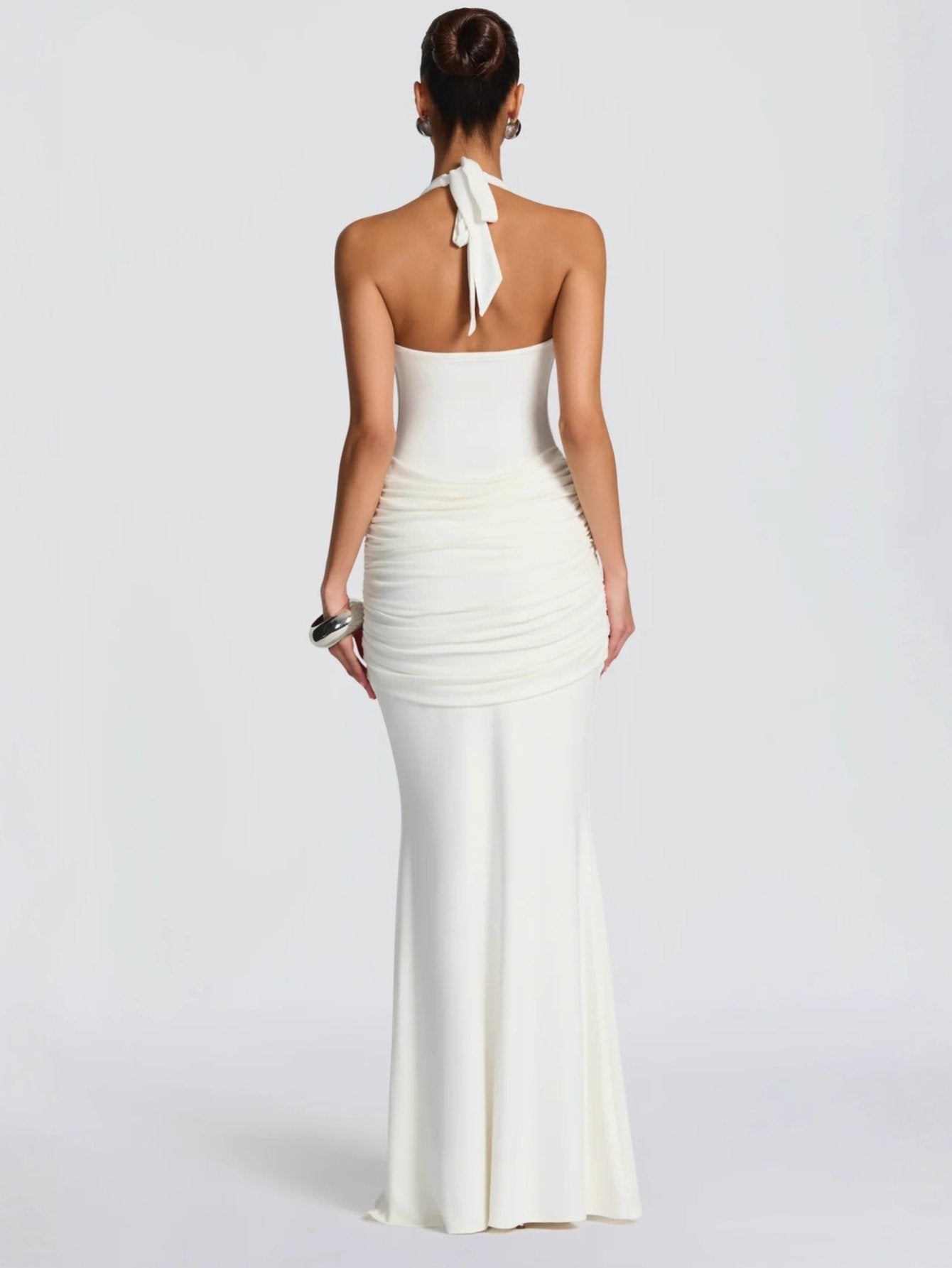 Halter Neck Draped Maxi Dress