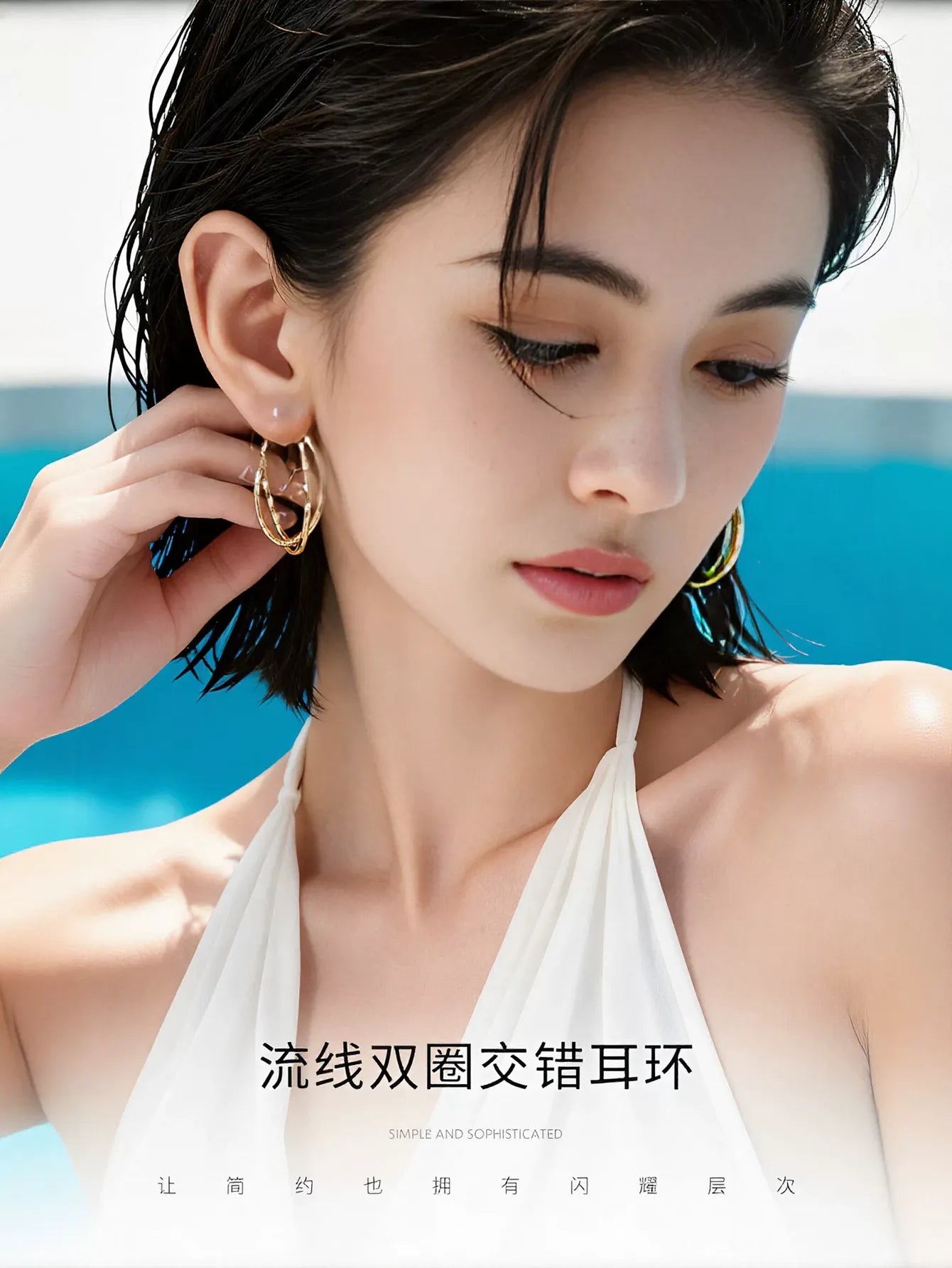 Textured Twisted Gold Hoop Earrings