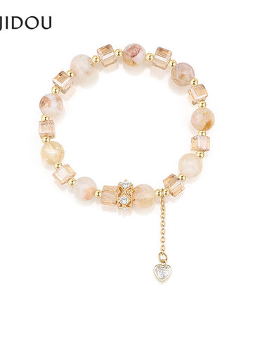 Elegant Crystal Beaded Charm Bracelet