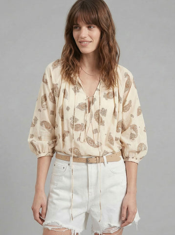 Paisley Print Loose Blouse
